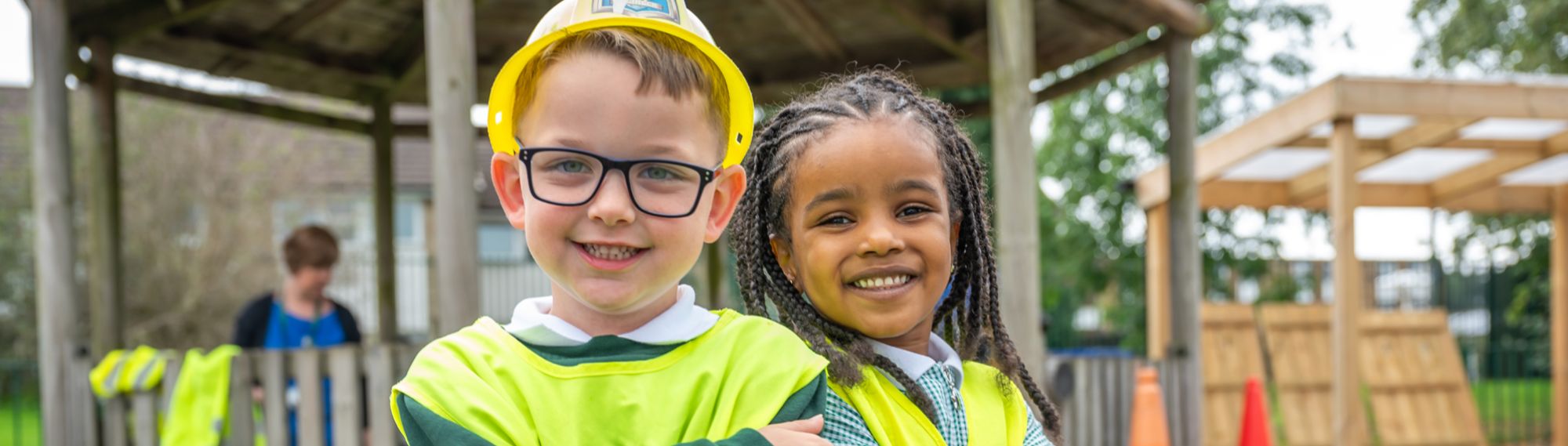 Moss Valley pupils playing outside