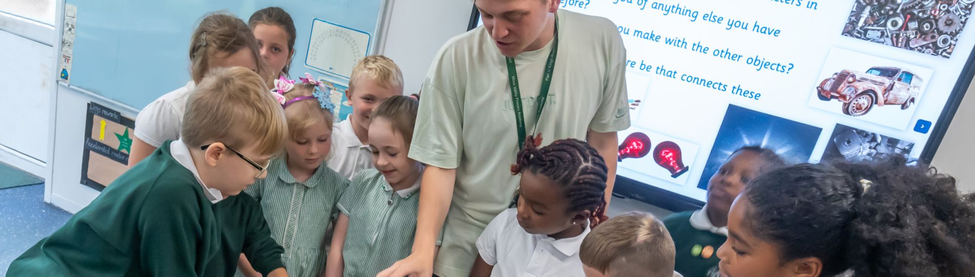 Teacher and pupils in lesson at Moss Valley Primary Academy